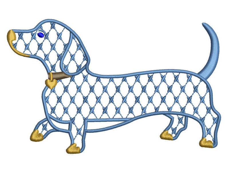 Sausage Dog Dachshund Magnetic Needle Minder - Stitched Modern