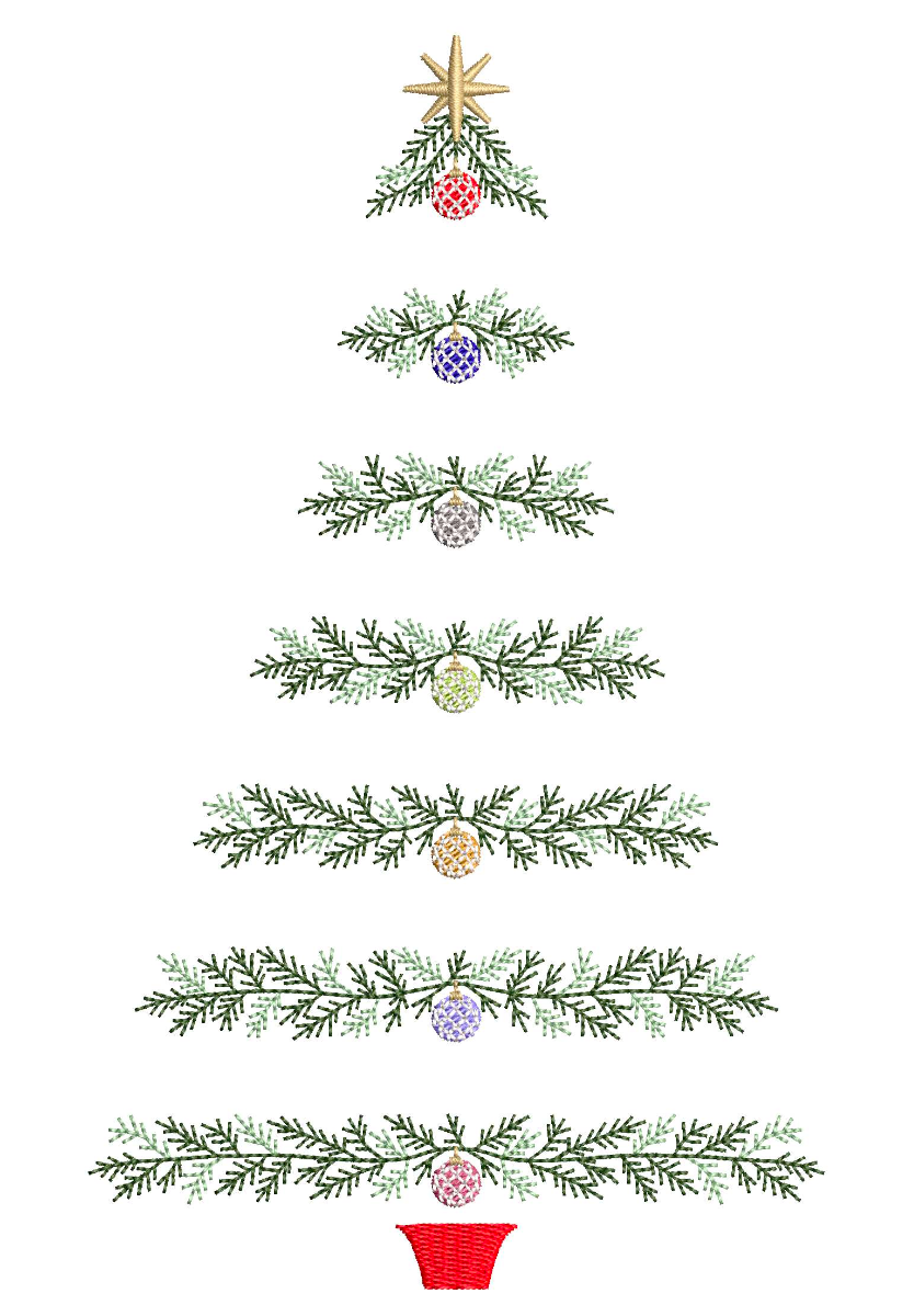 Festive Family Tree for Embroidery