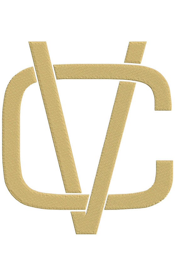 Interlocking L and V LV or VL Monogram. Embroidery Design for 