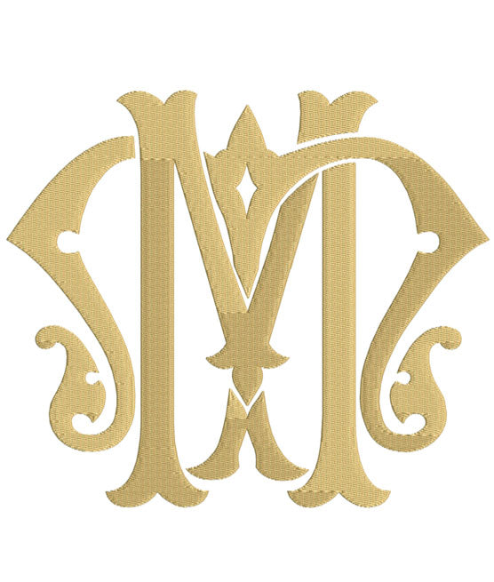 Ornate Monogram Design MM Ornate Monogram Antique 
