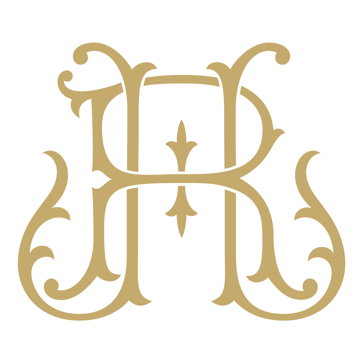 Wedding Monogram, YK Initials Logo – Elegant Quill
